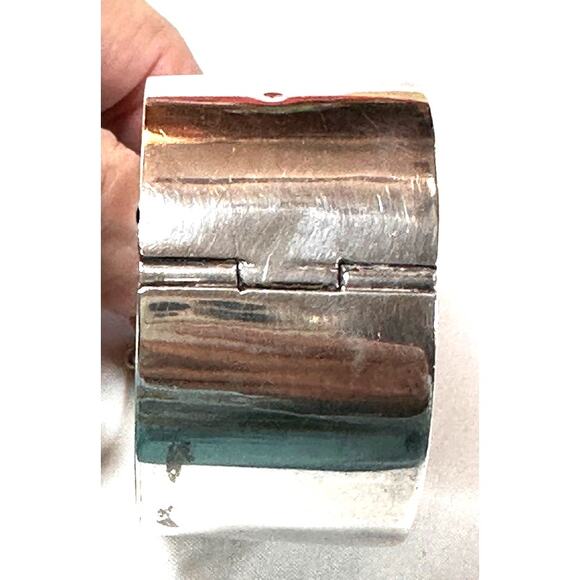 Vintage Mexico Brenda Schoenfeld Design Sterling Silver Wide Cuff - Picture 3 of 12